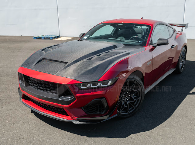 2024-Up Ford Mustang S650 | Terminator Style CARBON FIBER Front Vented Hood